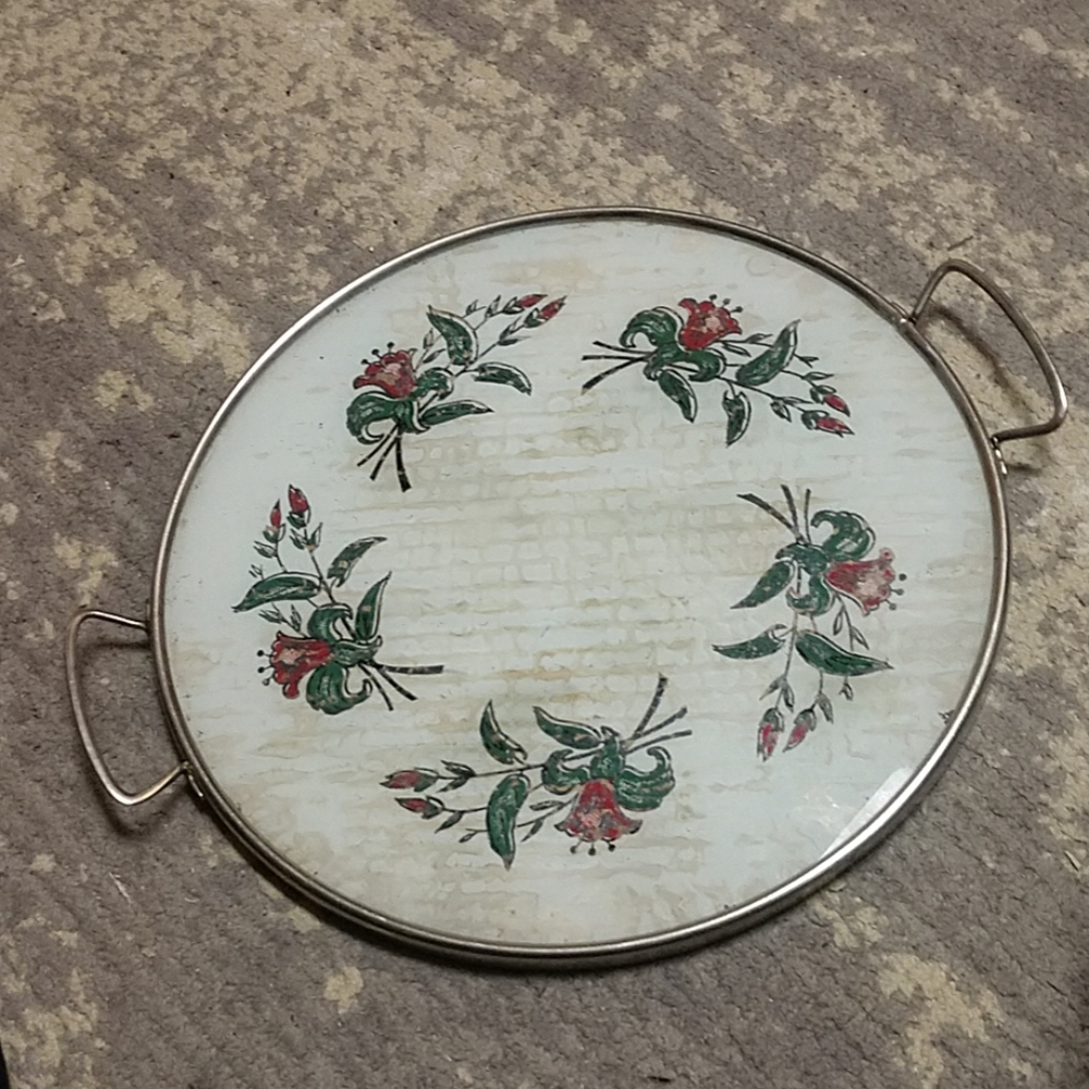 Vintage rev.painting,tray.. EUC beautiful/Honeysuc